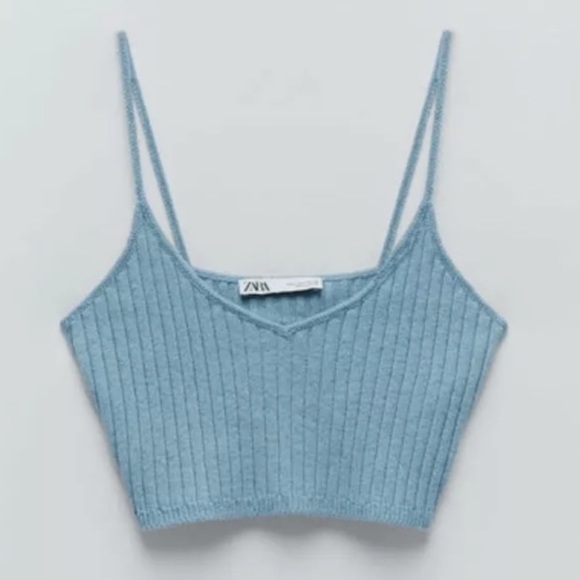 Zara Knit Ribbed Crop Top - Picture 3 of 9